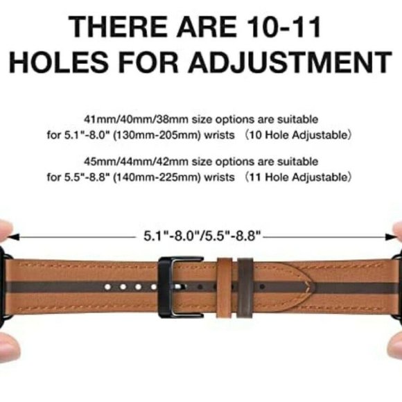 WFEAGL Compatible with Apple Watch Band Brown Coffee 41mm 40mm 38mm Unisex - Picture 3 of 5